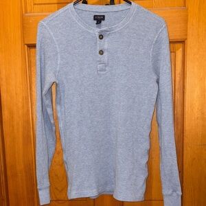 J. Crew Men's Blue Waffle Knit Henley